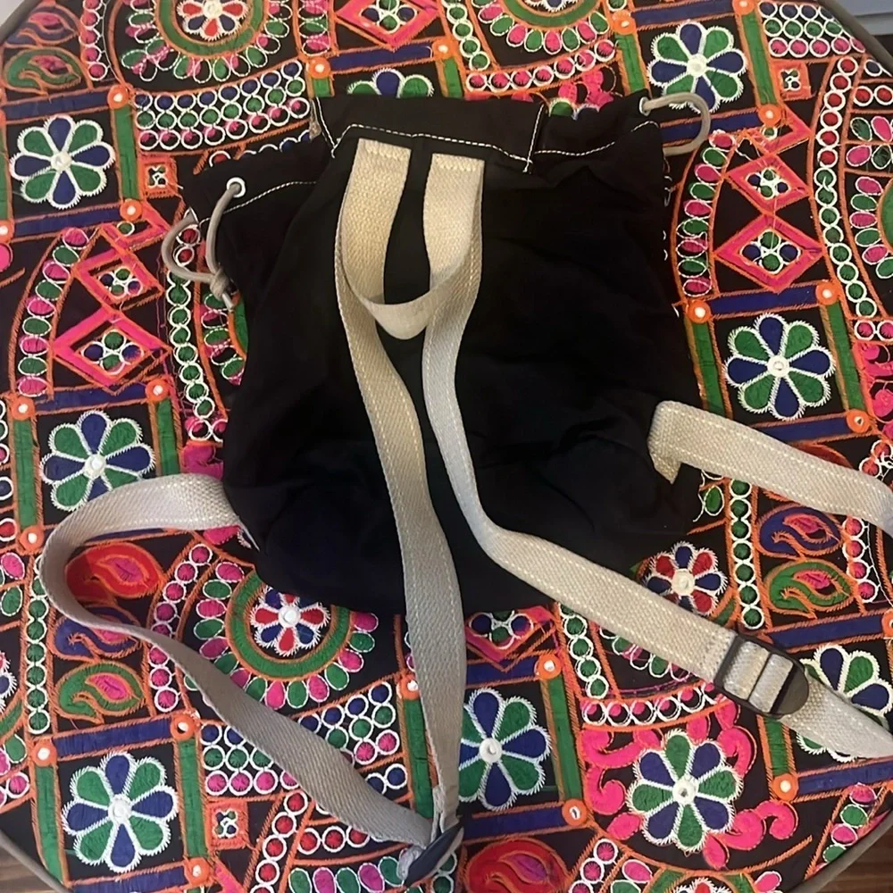 vintage Kipling DELIA Mini backpack  black bag Zippers Drawstring